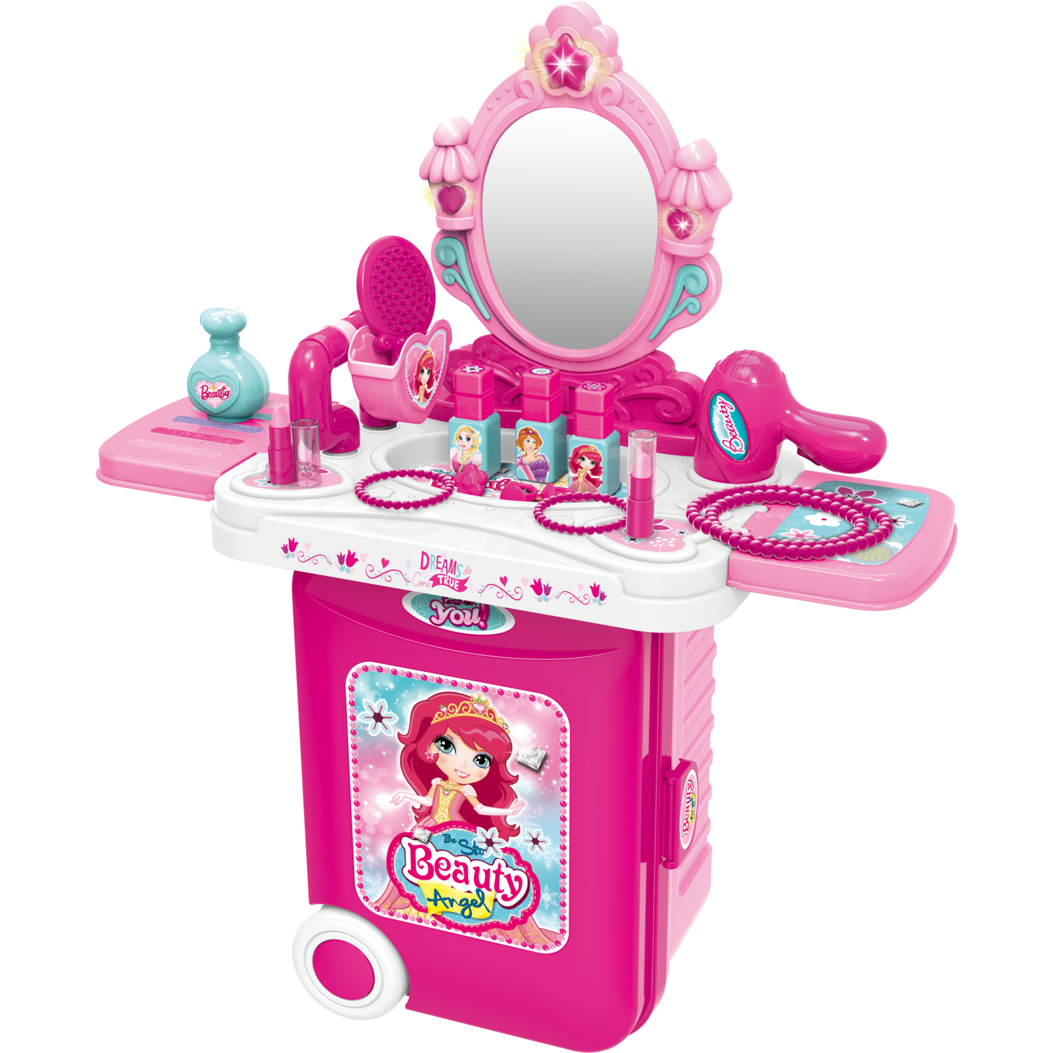 TU GIOCHI - Trolley Beauty Centro Bellezza Giocattolo con Accessori - h33x23x15 cm